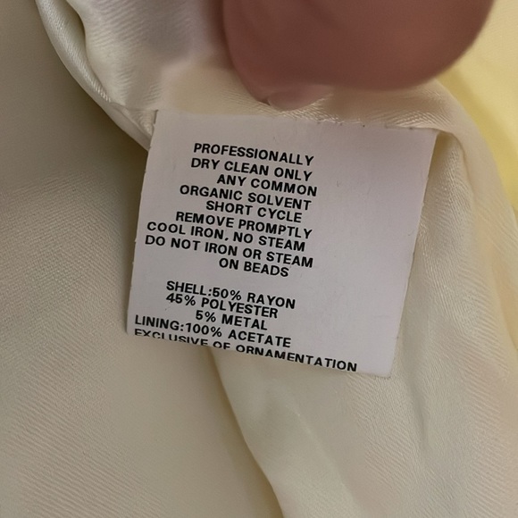 Jessica McClintock Girls Size 12 Beaded Floral Gown Dress Ivory Gold - Picture 9 of 14